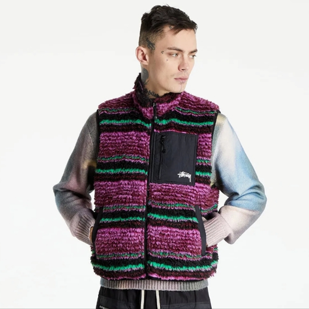 Stüssy Striped Sherpa Vest